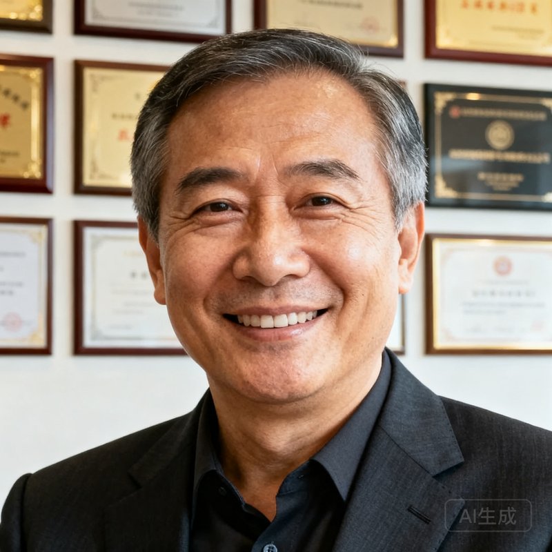 三亿体育创始人兼CEO张建国，一位五十岁左右的中年男性，穿着深色商务正装，面带自信微笑，背景是公司荣誉墙